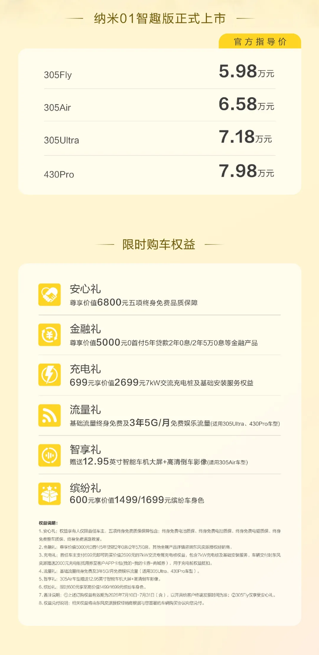 东风奕派纳米01智趣版售价